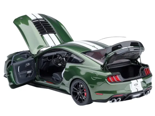 Ford Mustang Shelby GT500 Eruption Green Metallic with White Stripes 1/18 Model Car by Autoart #2