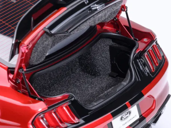 Ford Mustang Shelby GT500 Rapid Red Metallic with Black Stripes 1/18 Model Car by Autoart #5