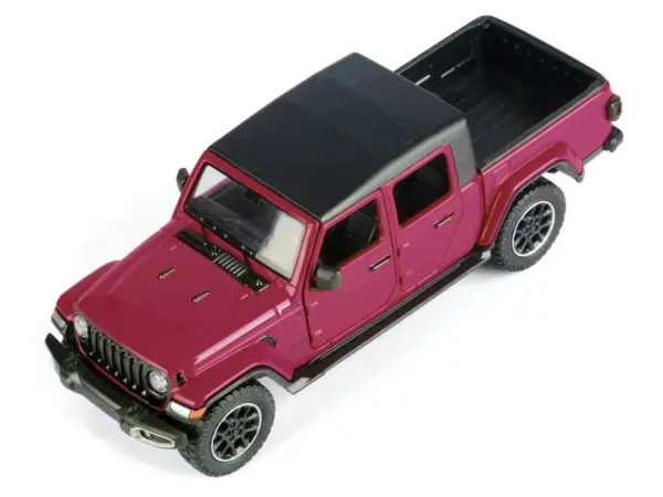 2021 Jeep Gladiator Overland Pickup Truck Purple with Matt Black Top 1/24 Diecast Model Car by Motormax #5
