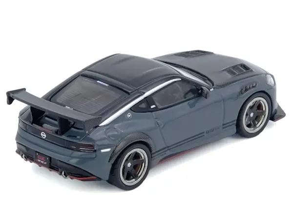 Nissan Fairlady Z "Top Secret" (RZ34) RHD (Right Hand Drive) Stealth Gray with Carbon Hood and Black Top 1/64 Diecast Model Car by Inno Models #2