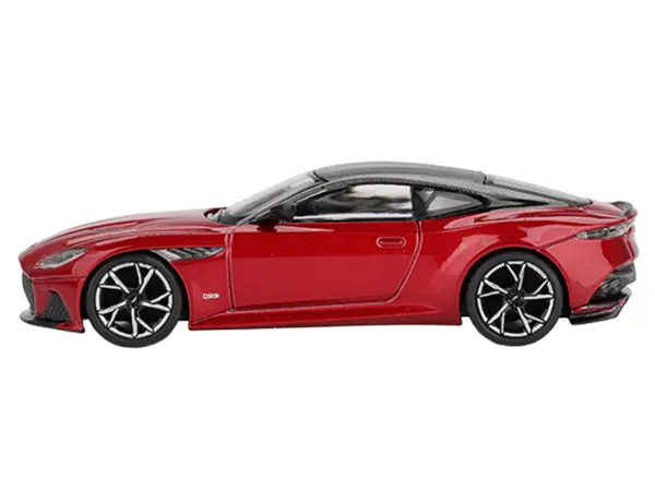 Aston Martin DBS RHD (Right Hand Drive) Hyper Red Metallic with Carbon Top Limited Edition 1/64 Diecast Model Car by Mini GT #2