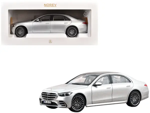 2021 Mercedes-Benz S-Class AMG Line Silver Metallic with Sunroof 1/18 Diecast Model Car by Norev #1