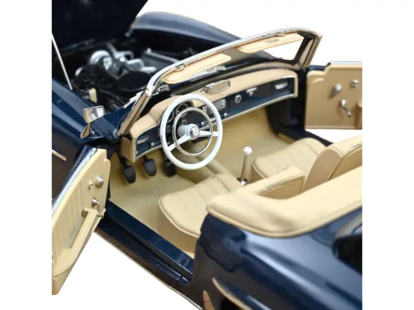 1957 Mercedes-Benz 190 SL Convertible Middle Blue with Black Top 1/18 Diecast Model Car by Norev #4