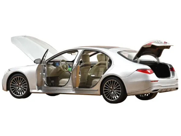 2021 Mercedes-Benz S-Class AMG Line Silver Metallic with Sunroof 1/18 Diecast Model Car by Norev #5
