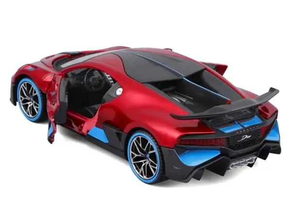 Bugatti Divo Red Metallic with Carbon and Blue Accents "Special Edition" 1/24 Diecast Model Car by Maisto #3