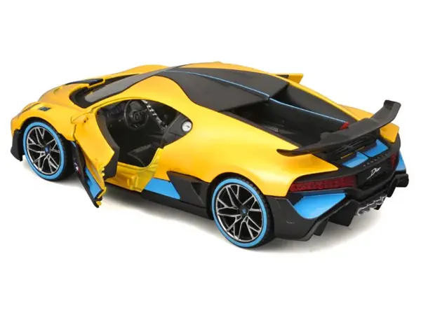 Bugatti Divo Yellow Metallic with Carbon and Blue Accents "Special Edition" 1/24 Diecast Model Car by Maisto #3