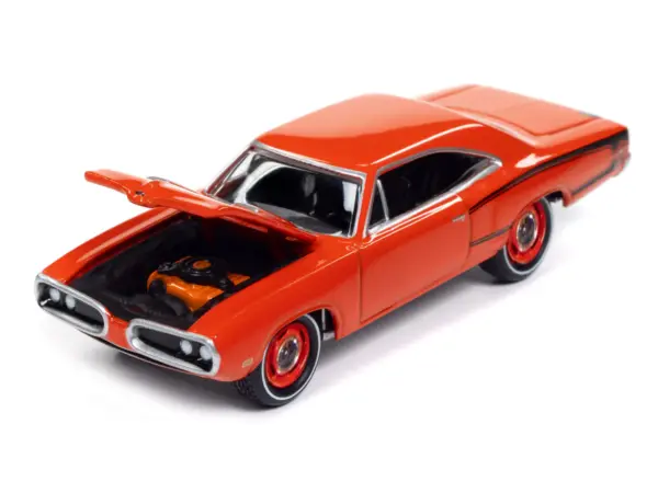 1970 Dodge Coronet Super Bee "Mr. Norm's" Hemi Orange with Black Stripes "Muscle Cars USA" Series 1/64 Diecast Model Car by Johnny Lightning #3