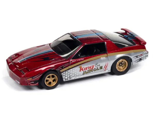 1987 Pontiac Firebird GTA "King of the Jungle" Red and Silver Metallic with Graphics "Muscle Cars USA" Series 1/64 Diecast Model Car by Johnny Lightning #3