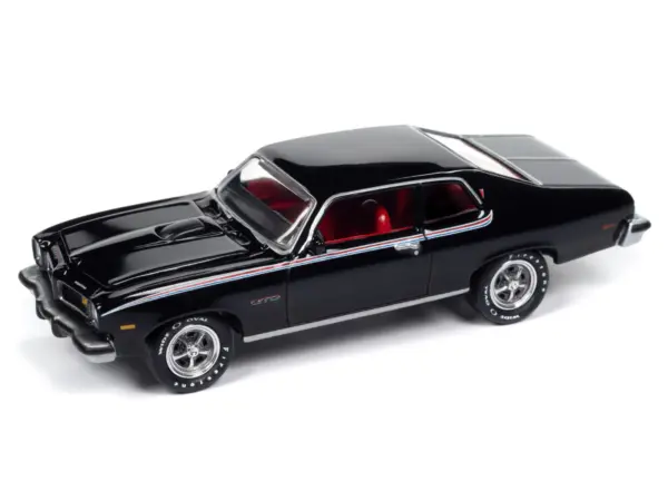 1974 Pontiac GTO Starlight Black with Red Interior "Muscle Cars USA" Series 1/64 Diecast Model Car by Johnny Lightning #2