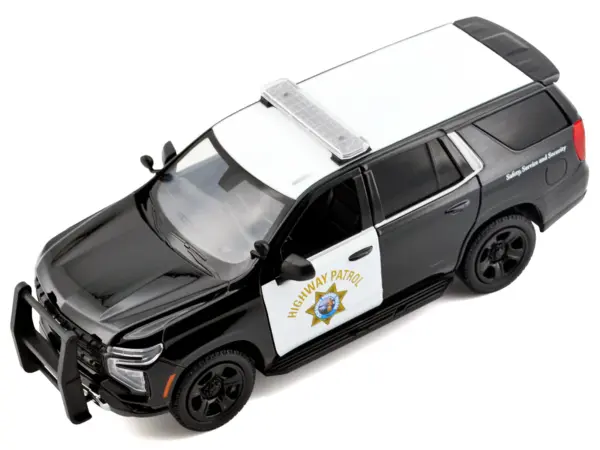 2025 Chevrolet Tahoe Police Pursuit Vehicle "California Highway Patrol" Black and White "Law Enforcement and Public Service" Series 1/24 Diecast Model Car by Motormax #5