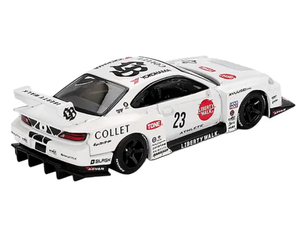 Nissan Silvia (S15) LB-Super Silhouette RHD (Right Hand Drive) #23 "Athlete" White with Graphics Limited Edition 1/64 Diecast Model Car by Mini GT #3