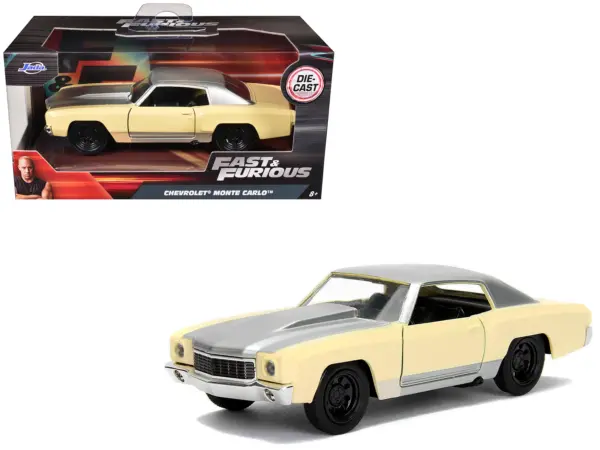 Chevrolet Monte Carlo Cream with Silver Hood and Top "The Fast and the Furious: Tokyo Drift" (2006) Movie "Fast & Furious" Series 1/32 Diecast Model Car by Jada #1