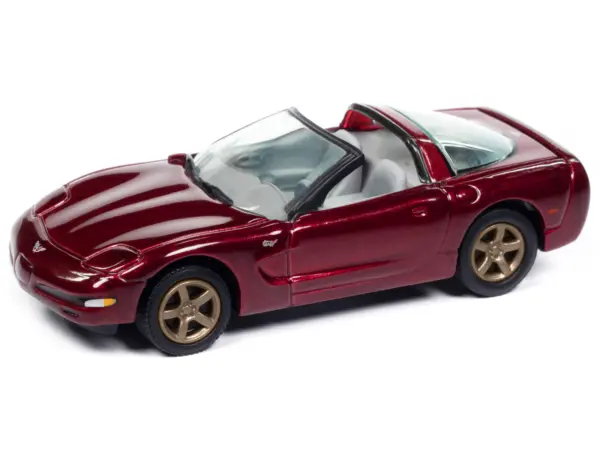 2003 Chevrolet Corvette Convertible "50th Anniversary" Anniversary Red Metallic "Classic Gold Collection" 1/64 Diecast Model Car by Johnny Lightning #2