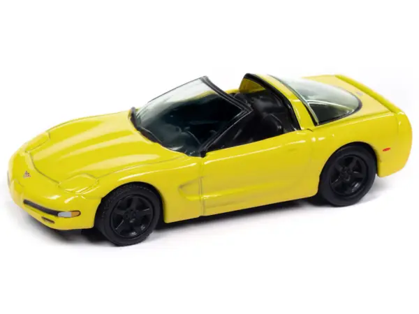 2003 Chevrolet Corvette Convertible "50th Anniversary" Millennium Yellow "Classic Gold Collection" 1/64 Diecast Model Car by Johnny Lightning #2