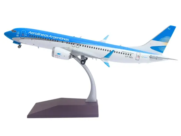 Boeing 737 MAX 8 Commercial Aircraft "Aerolineas Argentinas" (LV-KEJ) White and Blue "Gemini 200" Series 1/200 Diecast Model Airplane by GeminiJets #2