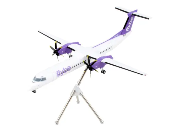 Bombardier Q400 Commercial Aircraft "Flybe" (G-ECOE) White with Purple Tail "Gemini 200" Series 1/200 Diecast Model Airplane by GeminiJets #2
