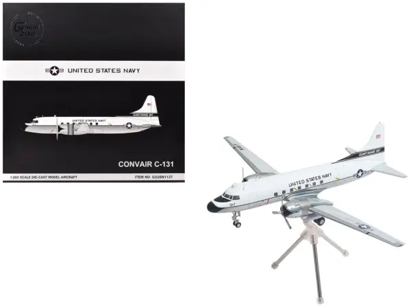 Convair C-131 Samaritan Transport Aircraft "United States Navy - NAS Guantanamo Bay" (141017) White and Gray "Gemini 200" Series 1/200 Diecast Model Airplane by GeminiJets #1
