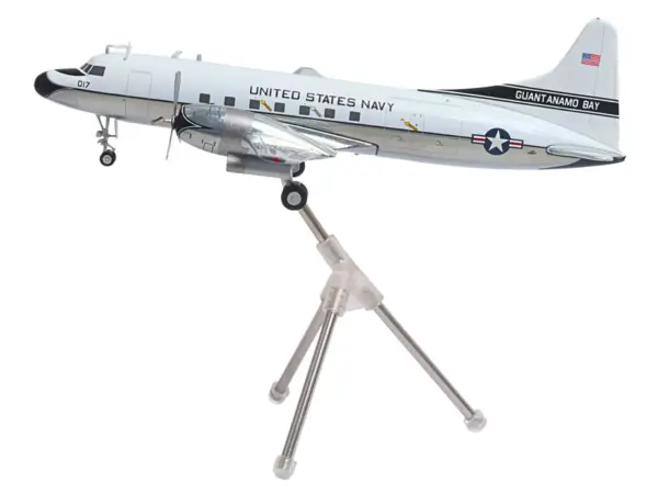 Convair C-131 Samaritan Transport Aircraft "United States Navy - NAS Guantanamo Bay" (141017) White and Gray "Gemini 200" Series 1/200 Diecast Model Airplane by GeminiJets #2