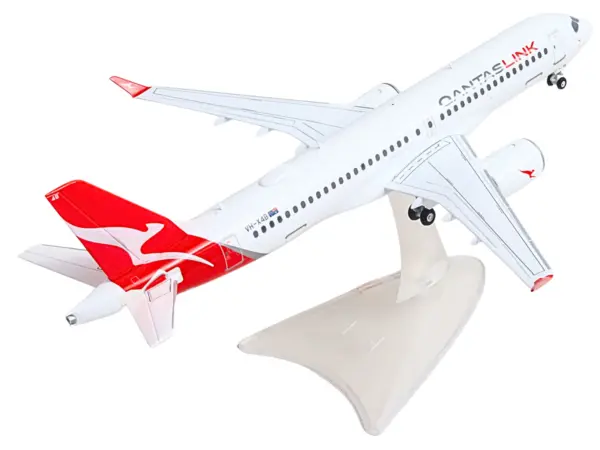 Airbus A220-300 Commercial Aircraft "QantasLink" (VH-X4B) White with Red Tail 1/200 Diecast Model by Herpa #3