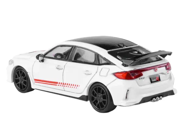 2025 Honda Civic Type R FL5 "Ultimate Edition" White with Red Stripes and Black Top 1/64 Diecast Model Car by Paragon #3