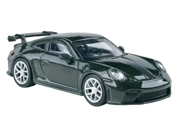 2025 Porsche 911 GT3 (992.2) Oak Green Metallic Neo with Carbon Stripe 1/64 Diecast Model Car by Paragon #2