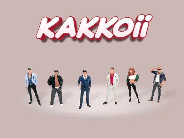 "Kakkoii" 6 piece Diecast Figures Set 1/64 Scale Models by American Diorama #2