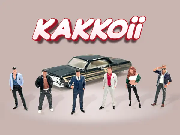 "Kakkoii" 6 piece Diecast Figures Set 1/64 Scale Models by American Diorama #3