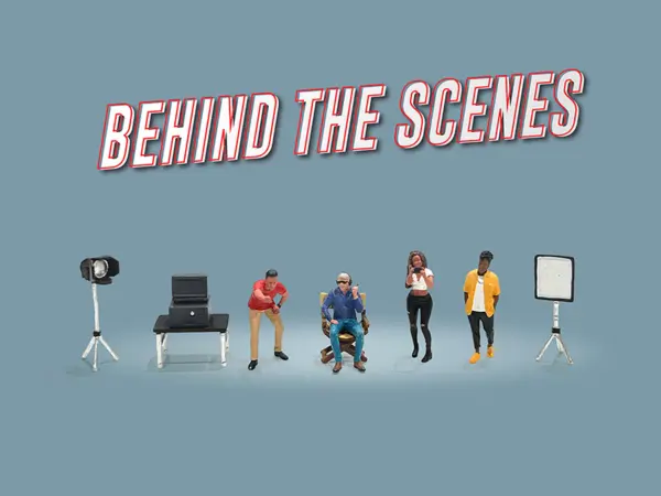 "Behind The Scenes" 7 piece (4 People 3 Accessories) Diecast Figures Set 1/64 Scale Models by American Diorama #3