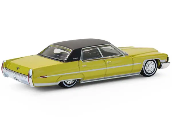 1971 Cadillac Sedan Deville Lowrider Gold Metallic with Black Top "California Lowriders" Series 7 1/64 Diecast Model Car by Greenlight #3