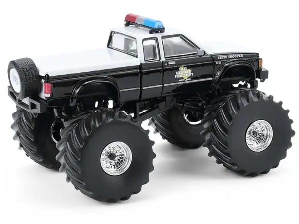 1990 GMC S-15 Monster Truck "Texas Department of Public Safety" Black and White "Kings of Crunch - Hot Pursuit" Special Edition 1/64 Diecast Model Car by Greenlight #3