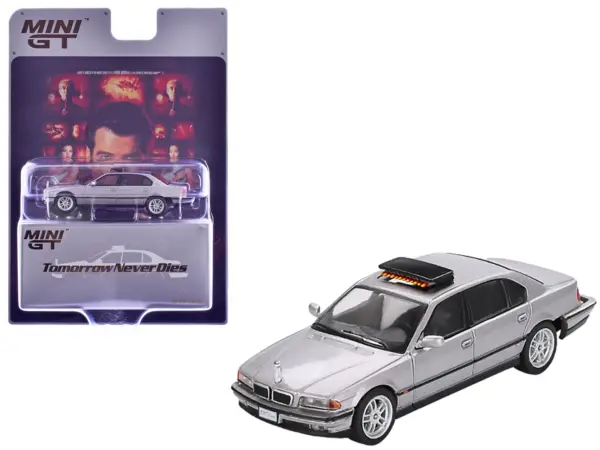 BMW 750IL Gray Metallic 007 James Bond "Tomorrow Never Dies" (1997) Movie Limited Edition 1/64 Diecast Model Car by Mini GT #1