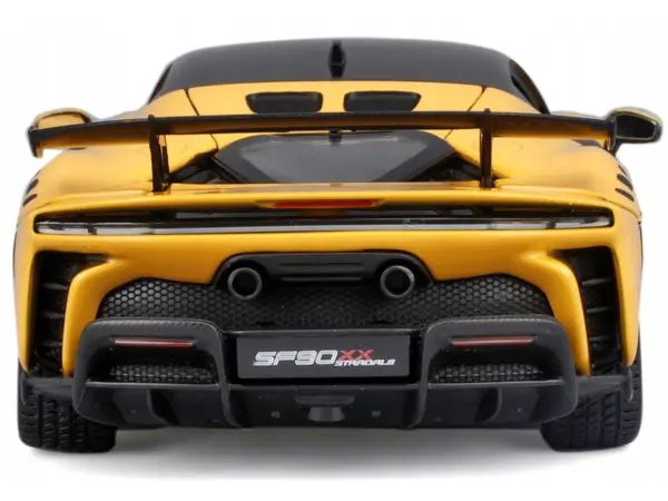 Ferrari SF90 XX Stradale Yellow with Black Top "Race and Play" Series 1/24 Diecast Model Car by Bburago #5