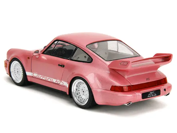 Porsche 911 Carrera RS (964) Pink Metallic with White Stripes "Pink Slips" Series 1/18 Diecast Model Car by Jada #5