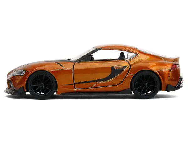 2020 Toyota Supra Orange Metallic with Black Stripes "F9" (2021) Movie "Fast & Furious" Series 1/32 Diecast Model Car by Jada #3