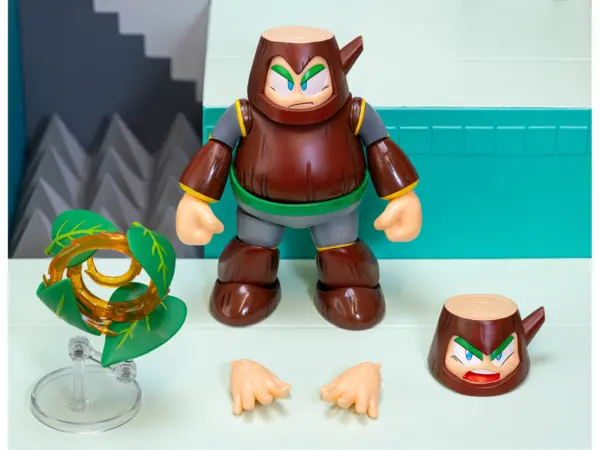 Wood Man 5" Moveable Figure (Deluxe Version) with Accessories and Alternate Head and Hands "Mega Man" (1987) Video Game Model by Jada #5