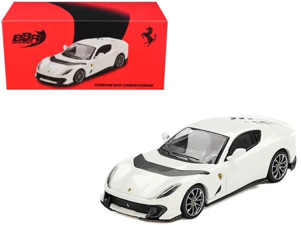 Ferrari 812 Competizione Bianco Avus White 1/64 Diecast Model Car by BBR #1