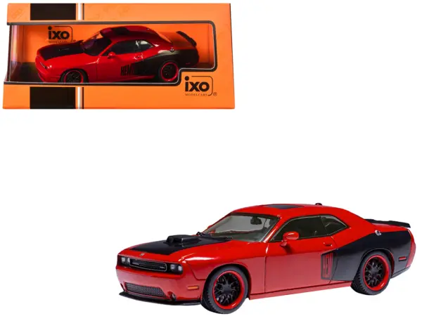 2009 Dodge Challenger SRT8 Red with Black Accents 1/43 Diecast Model by IXO Models #1