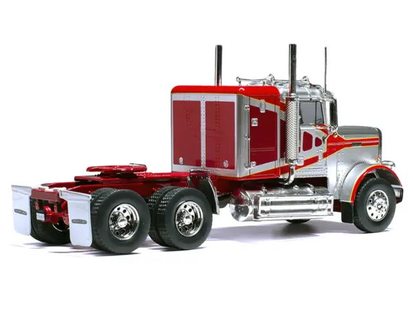 1977 Freightliner FLC 120 64 T Truck Tractor Red and Silver Metallic 1/43 Diecast Model by IXO Models #2