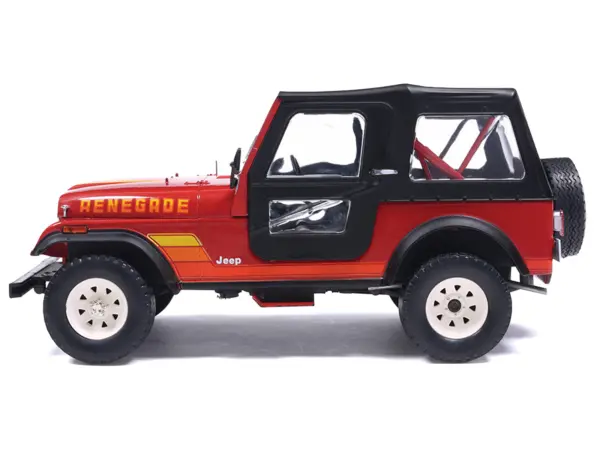 1983 Jeep Renegade Red with Stripes and Black Top 1/24 Diecast Model by IXO Models #2