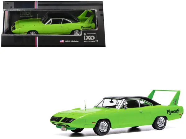 1970 Plymouth Road Runner Superbird Green with Black Vinyl Top 1/43 Diecast Model by IXO Models #1