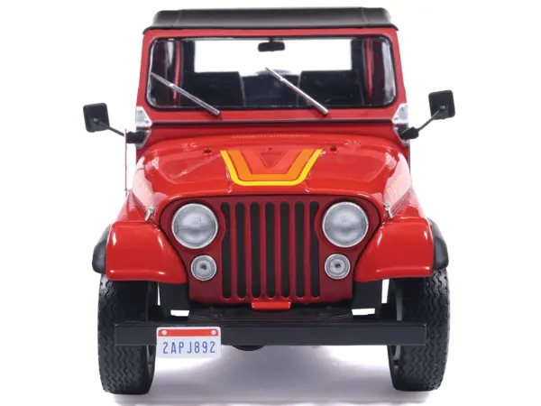 1983 Jeep Renegade Red with Stripes and Black Top 1/24 Diecast Model by IXO Models #3