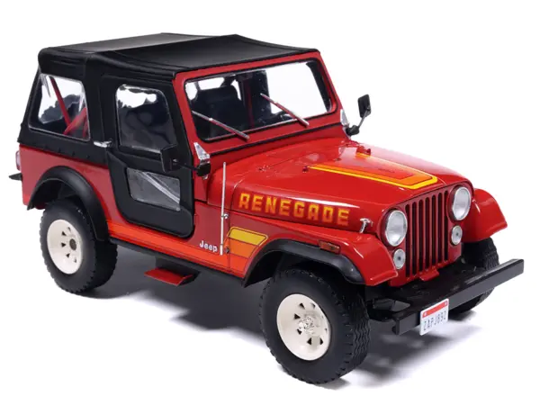 1983 Jeep Renegade Red with Stripes and Black Top 1/24 Diecast Model by IXO Models #4