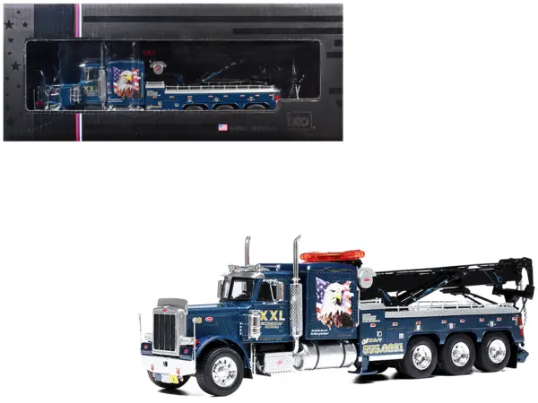 1980 Peterbilt 359 Wrecker Tow Truck "XXL Towing and Recovery" Blue Metallic with Graphics 1/43 Diecast Model by IXO Models #1