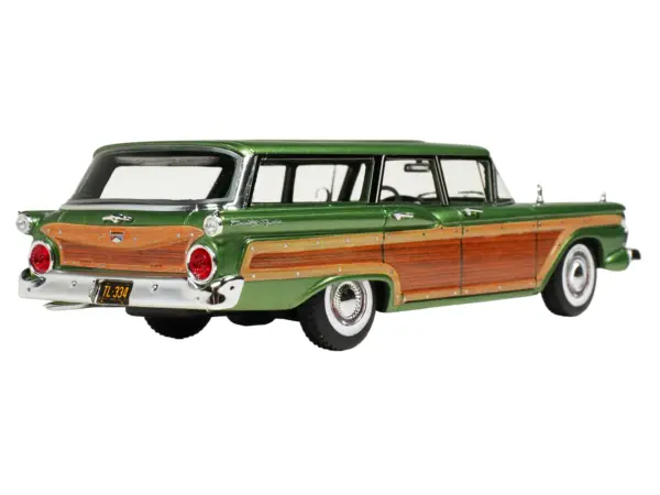 1959 Ford Country Squire Sherwood Green Metallic with Woodgrain Sides and Green Interior Limited Edition to 200 pieces Worldwide 1/43 Model Car by Goldvarg Collection #4