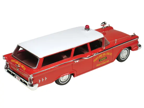1959 Ford Country Squire "Fruitland MD Fire Chief" Red with White Top Limited Edition to 200 pieces Worldwide 1/43 Model Car by Goldvarg Collection #5