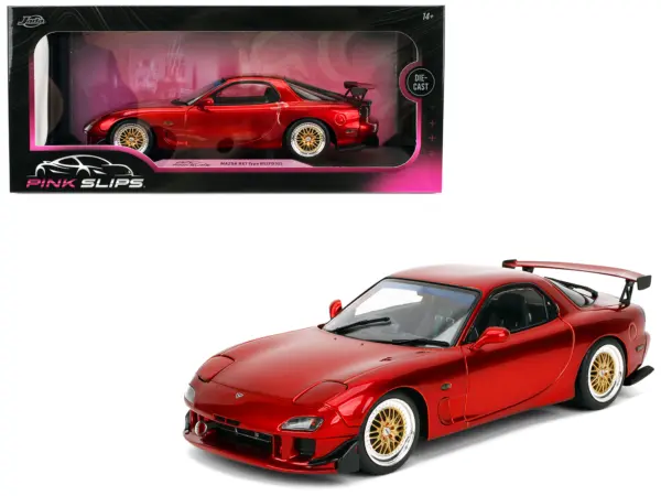 Mazda RX7 Type RS (FD3S) RHD (Right Hand Drive) Orange Metallic "Pink Slips" Series 1/18 Diecast Model Car by Jada #1