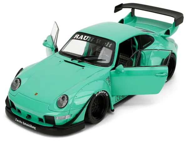 RWB Body Kit "Kei Kishi" Light Blue "Pink Slips" Series 1/18 Diecast Model Car by Jada #2
