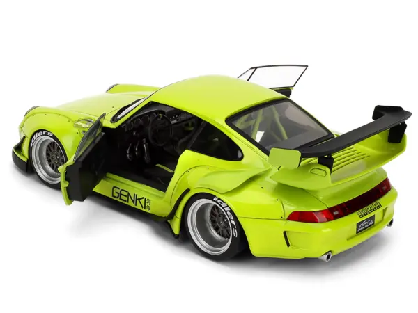 RWB Body Kit "Genki" Lime Green "Pink Slips" Series 1/18 Diecast Model Car by Jada #4