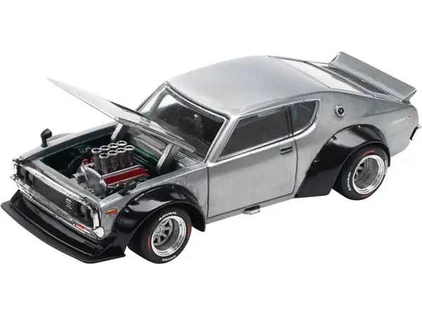 Skyline KPGC110 "Kenmeri" RHD (Right Hand Drive) Raw Metal "Enigma Exclusive Edition" 1/64 Diecast Model Car by Pop Race #2