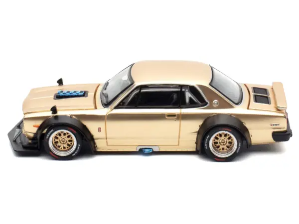 Skyline GT-R V8 Drift "Hakosuka" RHD (Right Hand Drive) Gold Metallic 1/64 Diecast Model Car by Pop Race #3
